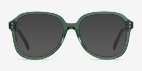 Tripp Clear Green Acétate Montures de lunettes de vue d'EyeBuyDirect, with Tinted Lenses
