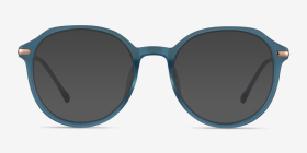 Original Iridescent Blue Acétate Montures de lunettes de vue d'EyeBuyDirect, with Tinted Lenses