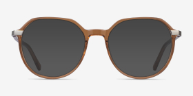 Niagara Clear Brown Métal Montures de lunettes de vue d'EyeBuyDirect, with Tinted Lenses