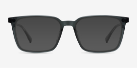 Basic Clear Gray   Black Acétate Montures de lunettes de vue d'EyeBuyDirect, with Tinted Lenses