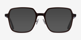 Modern Marron foncé Acétate Montures de lunettes de vue d'EyeBuyDirect, with Tinted Lenses