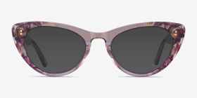 Legato Clear Pink Floral Acétate Montures de lunettes de vue d'EyeBuyDirect, with Tinted Lenses