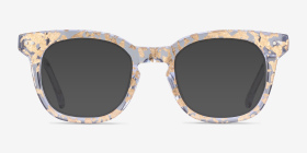 Acoustic Clear Gold Acétate Montures de lunettes de vue d'EyeBuyDirect, with Tinted Lenses