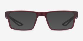 Icarus Matte Red Plastique Montures de lunettes de vue d'EyeBuyDirect, with Tinted Lenses