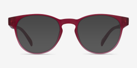 Osier Matte Red Plastique Montures de lunettes de vue d'EyeBuyDirect, with Tinted Lenses