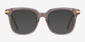 Hadley Champagne Gold Métal Montures de lunettes de vue d'EyeBuyDirect, with Tinted Lenses
