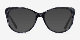 Thalia Gray Tortoise Acétate Montures de lunettes de vue d'EyeBuyDirect, with Tinted Lenses