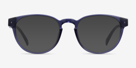 Hawthorne Crystal Dark Blue Plastique Montures de lunettes de vue d'EyeBuyDirect, with Tinted Lenses