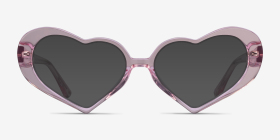 Sweet Crystal Pink Acétate Montures de lunettes de vue d'EyeBuyDirect, with Tinted Lenses