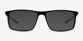 Zing Noir Acétate Montures de lunettes de vue d'EyeBuyDirect, with Tinted Lenses