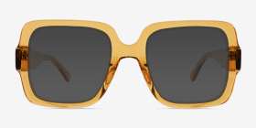 Koru Crystal Brown Éco-responsable Montures de lunettes de vue d'EyeBuyDirect, with Tinted Lenses