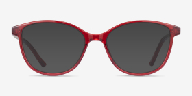 Dollop Rouge Plastique Montures de lunettes de vue d'EyeBuyDirect, with Tinted Lenses