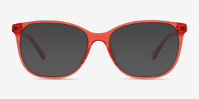 Kieran Clear Pink Plastique Montures de lunettes de vue d'EyeBuyDirect, with Tinted Lenses