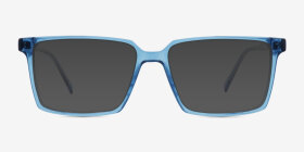Roll Bleu Plastique Montures de lunettes de vue d'EyeBuyDirect, with Tinted Lenses