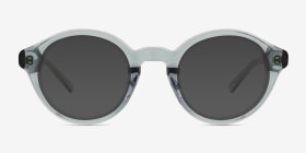 Miles Clear Green Éco-responsable Montures de lunettes de vue d'EyeBuyDirect, with Tinted Lenses