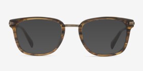Audacity Brown Striped Métal Montures de lunettes de vue d'EyeBuyDirect, with Tinted Lenses