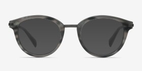 Ginger Gray Striped Métal Montures de lunettes de vue d'EyeBuyDirect, with Tinted Lenses