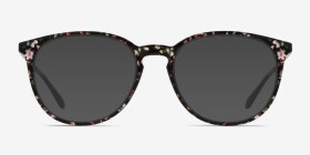 Gracious Pink Floral Plastic-metal Montures de lunettes de vue d'EyeBuyDirect, with Tinted Lenses