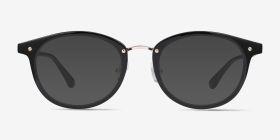 Fetching Black Golden Métal Montures de lunettes de vue d'EyeBuyDirect, with Tinted Lenses