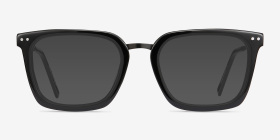Poise Noir Acetate-metal Montures de lunettes de vue d'EyeBuyDirect, with Tinted Lenses