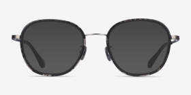 Beyond Gray Floral Métal Montures de lunettes de vue d'EyeBuyDirect, with Tinted Lenses