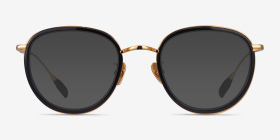 Thrive Noir Métal Montures de lunettes de vue d'EyeBuyDirect, with Tinted Lenses