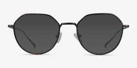 Huxley Tortoise  Gunmetal Métal Montures de lunettes de vue d'EyeBuyDirect, with Tinted Lenses