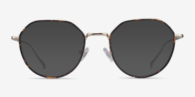 Huxley Tortoise  Golden Métal Montures de lunettes de vue d'EyeBuyDirect, with Tinted Lenses