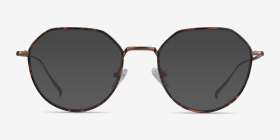 Huxley Tortoise  Bronze Métal Montures de lunettes de vue d'EyeBuyDirect, with Tinted Lenses