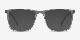 Cooper Clear Gray Métal Montures de lunettes de vue d'EyeBuyDirect, with Tinted Lenses