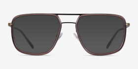 Cassian Brown Bronze Métal Montures de lunettes de vue d'EyeBuyDirect, with Tinted Lenses