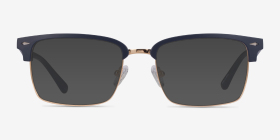 Renaissance Matte Blue & Gold Plastique Montures de lunettes de vue d'EyeBuyDirect, with Tinted Lenses