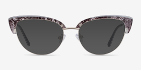 Essential Snake & Silver Acetate-metal Montures de lunettes de vue d'EyeBuyDirect, with Tinted Lenses