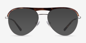 Mission Tortoise & Silver Acetate-metal Montures de lunettes de vue d'EyeBuyDirect, with Tinted Lenses