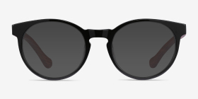 Everglades Green & Red Wood Wood-texture Montures de lunettes de vue d'EyeBuyDirect, with Tinted Lenses