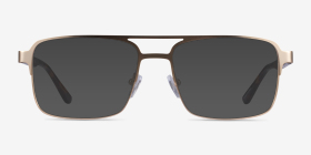 Gustave Gold Tortoise Métal Montures de lunettes de vue d'EyeBuyDirect, with Tinted Lenses