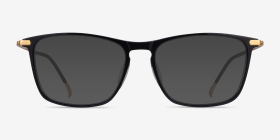 Estuary Black Gold Métal Montures de lunettes de vue d'EyeBuyDirect, with Tinted Lenses