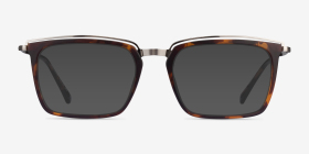 Barnsbury Tortoise Gunmetal Plastique Montures de lunettes de vue d'EyeBuyDirect, with Tinted Lenses