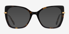 Delancey Tortoise Gold Métal Montures de lunettes de vue d'EyeBuyDirect, with Tinted Lenses