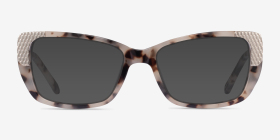 Gilded Ivory Tortoise Silver Métal Montures de lunettes de vue d'EyeBuyDirect, with Tinted Lenses