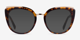 Bombay Tortoise Gold Métal Montures de lunettes de vue d'EyeBuyDirect, with Tinted Lenses