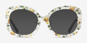 Paeonia Yellow Floral Métal Montures de lunettes de vue d'EyeBuyDirect, with Tinted Lenses