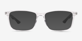 Agility Clear Crystal Plastique Montures de lunettes de vue d'EyeBuyDirect, with Tinted Lenses