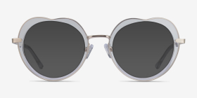 Everafter Crystal Clear Métal Montures de lunettes de vue d'EyeBuyDirect, with Tinted Lenses