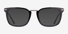 Adzo Noir Métal Montures de lunettes de vue d'EyeBuyDirect, with Tinted Lenses