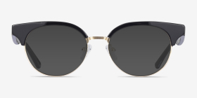 Chateau Noir Métal Montures de lunettes de vue d'EyeBuyDirect, with Tinted Lenses