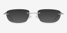 Melbourne Argenté Métal Montures de lunettes de vue d'EyeBuyDirect, with Tinted Lenses