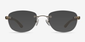 Potential Silver Yellow Wood-texture Montures de lunettes de vue d'EyeBuyDirect, with Tinted Lenses