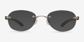 Fragment Silver Brown Wood-texture Montures de lunettes de vue d'EyeBuyDirect, with Tinted Lenses