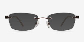 Minute Brun Métal Montures de lunettes de vue d'EyeBuyDirect, with Tinted Lenses